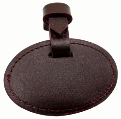 Exclusive Chunky Leather Badge Holder (Ox Blood/Red Stitching)